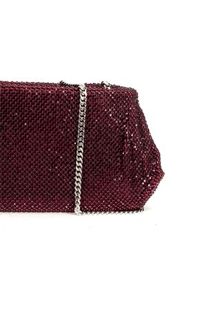Ondina Valla Morning on Canvas Clutch in rete metallica bordeaux BENEDETTA BRUZZICHES | 0129110.